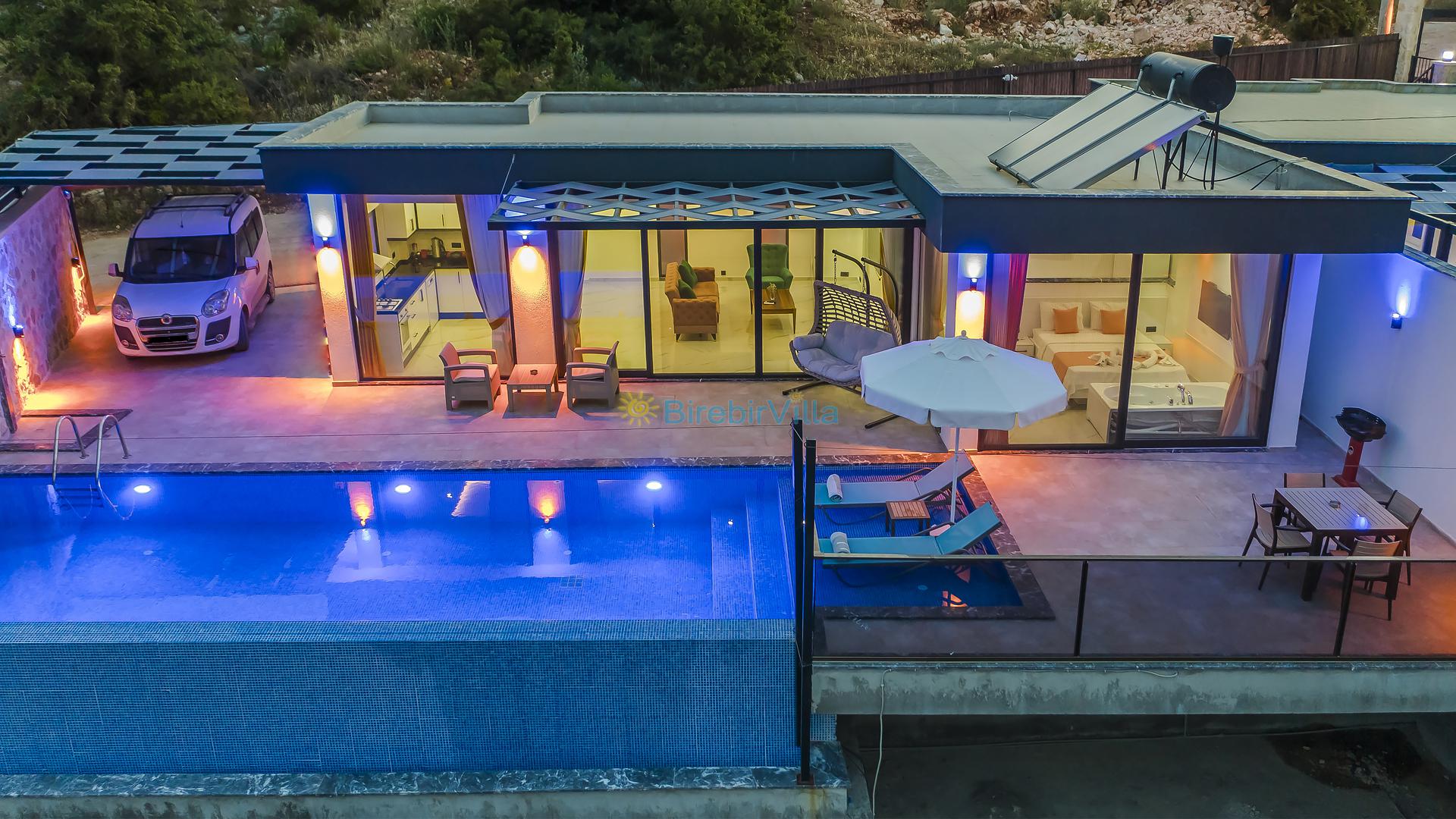 Villa Benek 1, Kalkan Ordu 2 Kişi Jakuzili Korunaklı Balayı Villası - Birebirvilla